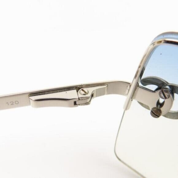 RARE Chanel Vintage Sunglasses Rhinestone CC Logo Rimless Gradient Iridescent - Picture 10 of 14